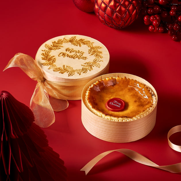 Basque Parmesan Cheesecake Christmas Gift in Wooden Box Fairmont at