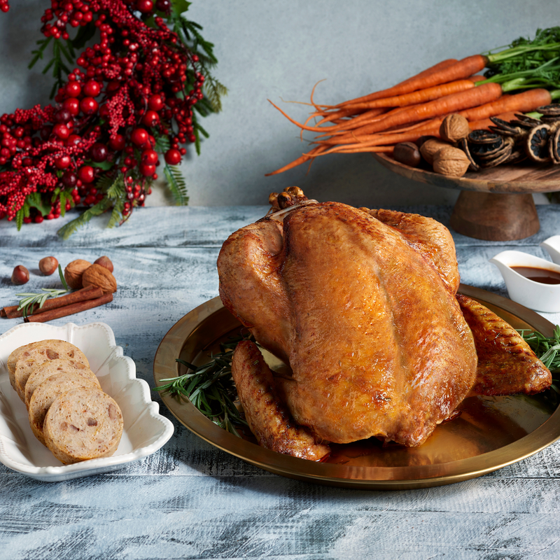 Slow Roasted Tom Turkey with Herbs & Chestnut Stuffing
